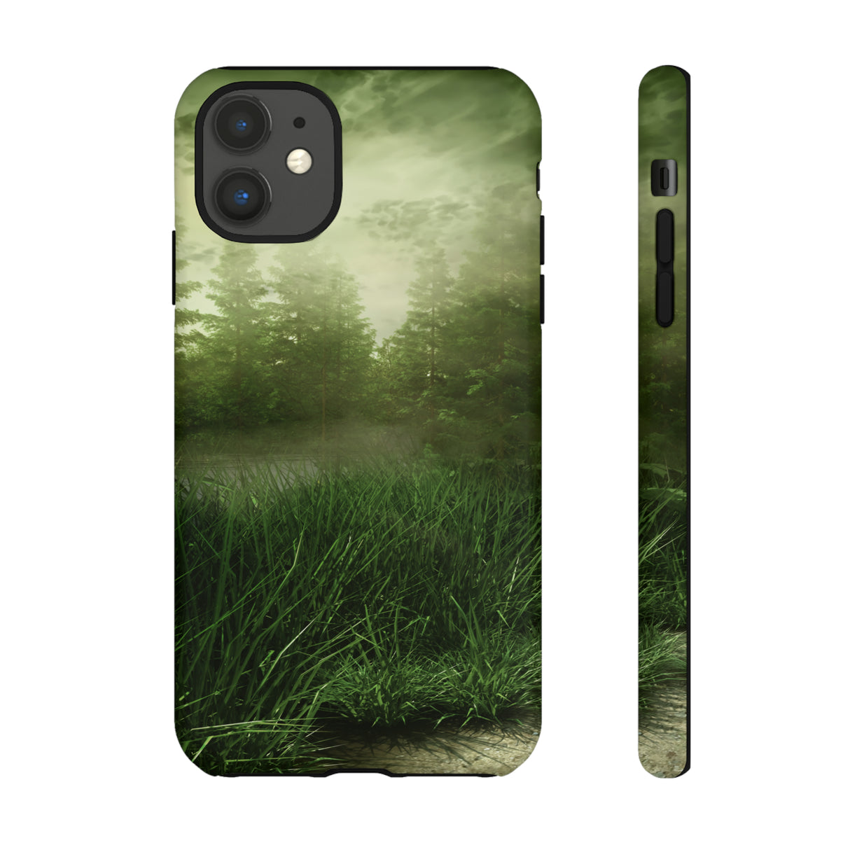 Foggy Green Landscape - Protective Phone Case