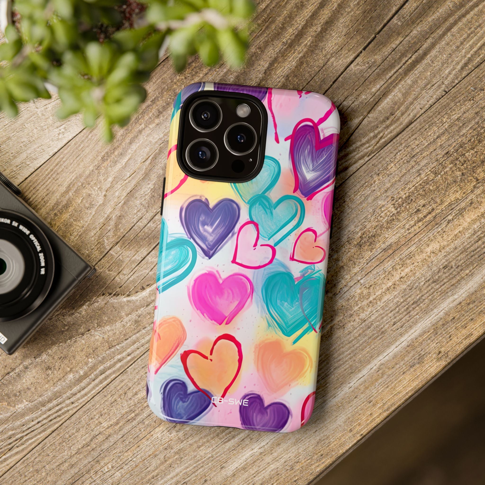 Hearts Dance Playfully - iPhone Case