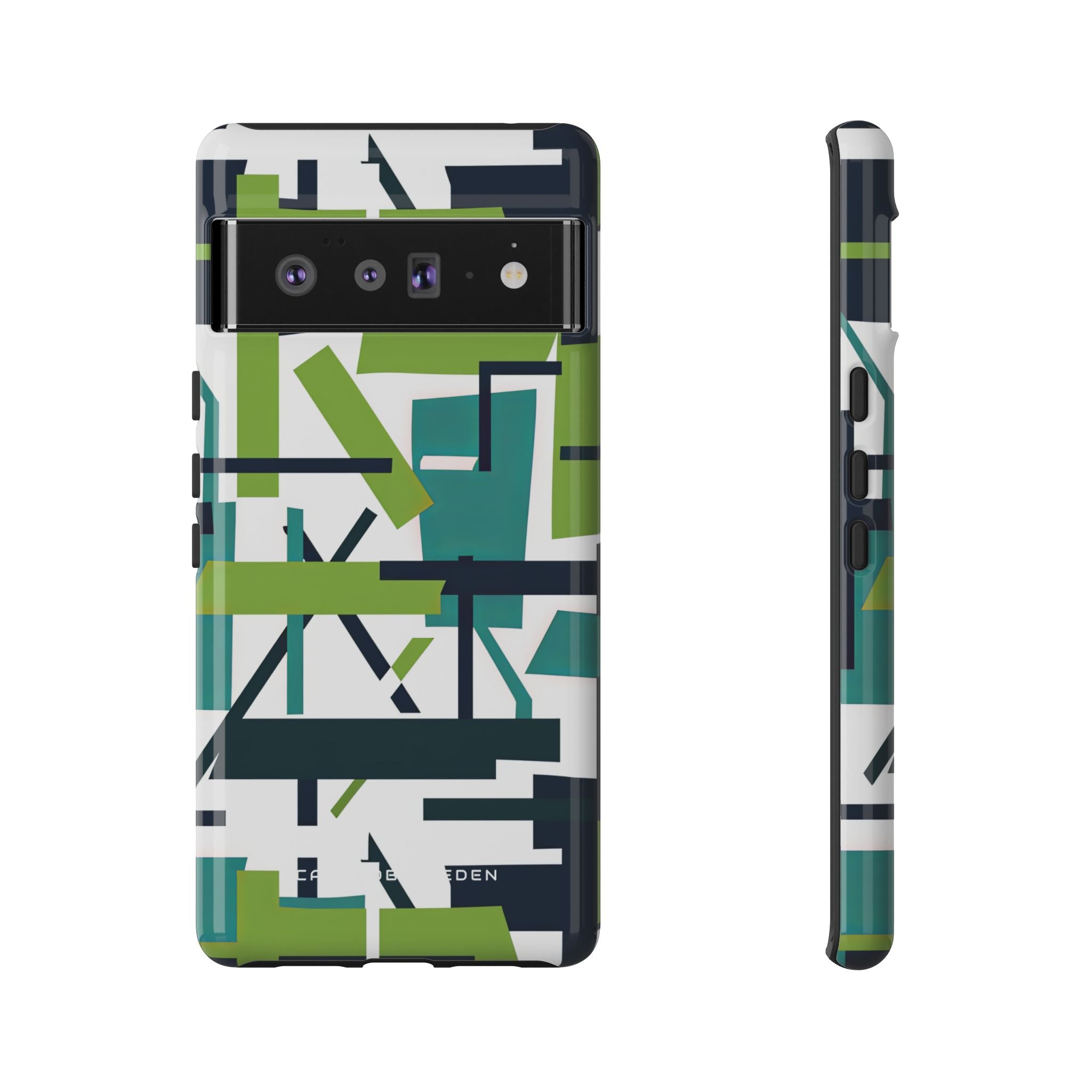 Green Geometry Glide Google Pixel 6 - Tough Phone Case