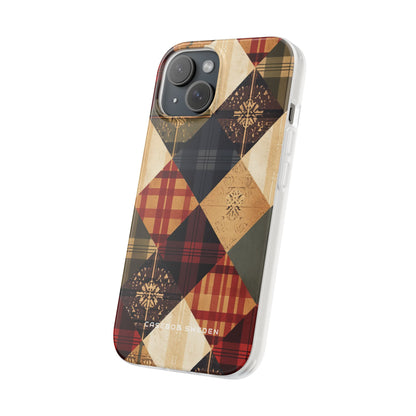 Rustic Geometric Patchwork Harmony iPhone 15 - Flexi Phone Case