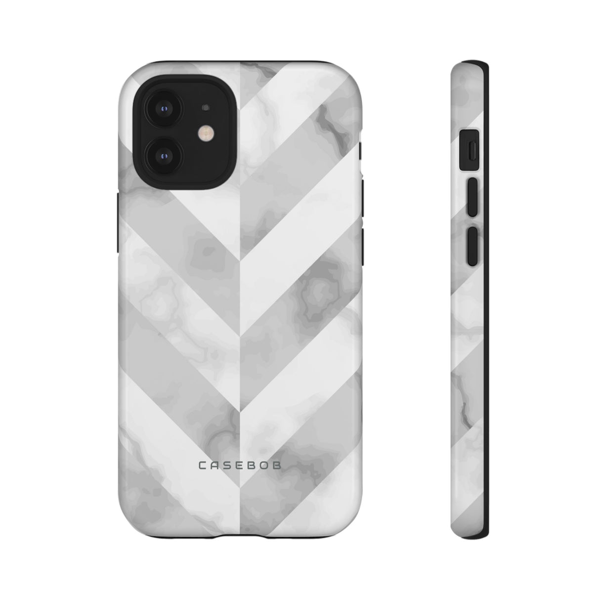 White Herringbone - Protective Phone Case