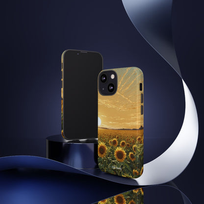 Sunflowers Embrace Sunset - iPhone Case