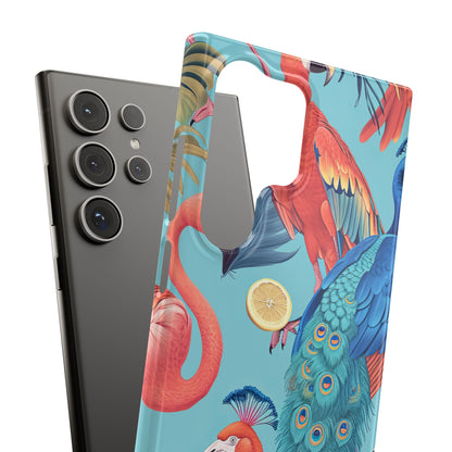 Tropical Flamingo Bliss - Slim Samsung S24 Phone Case