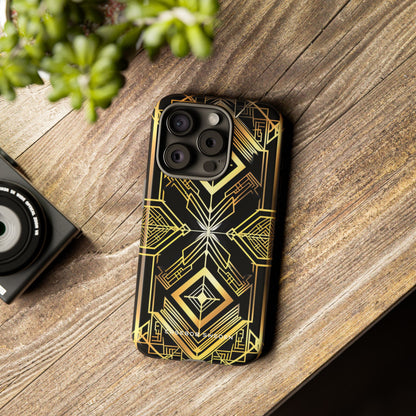 Golden Geometric Opulence iPhone 15 - Tough Phone Case