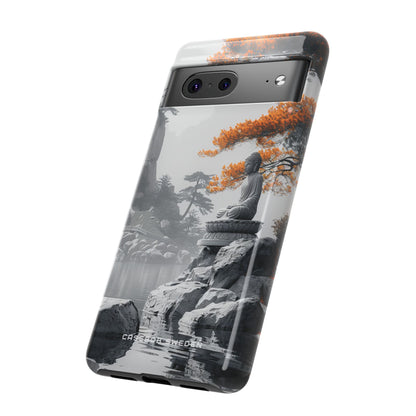 Zen Serenity: Tranquil Landscape with Buddha and Pagoda Google Pixel 7 - Tough Phone Case