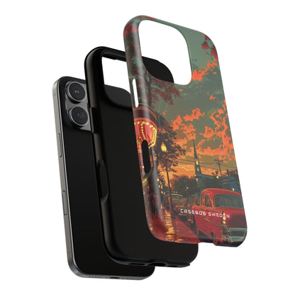 Mid-Century Nostalgia Streetscape iPhone 16 | Tough+ Phone Case