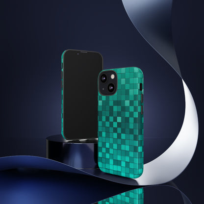 Teal Tones Mosaic - Protective Phone Case