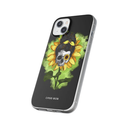 Sunflower Skull iPhone 14 Plus Case - Soft