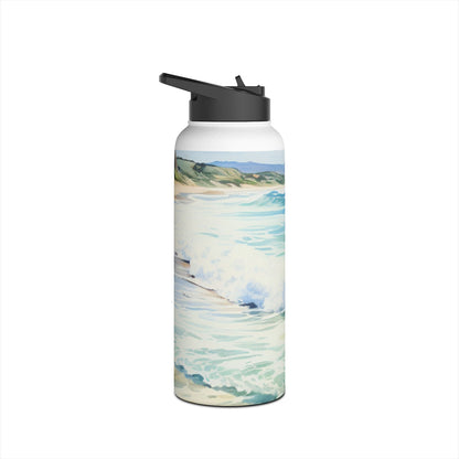 Foaming Blue Waves - Stainless Steel Water Bottle