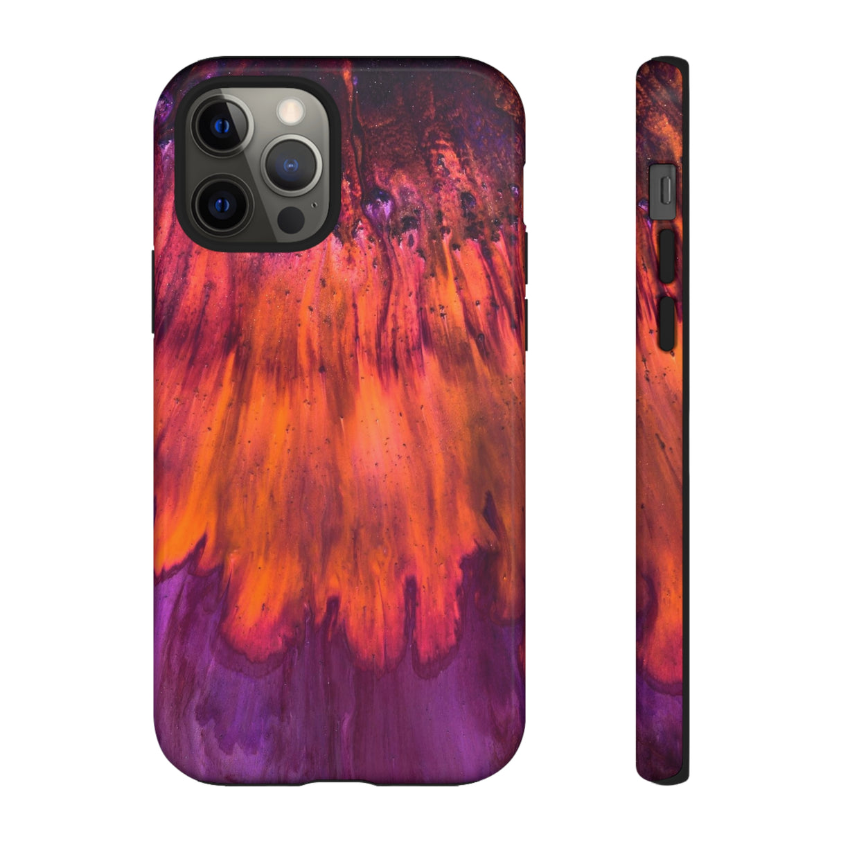 Orange Flow Ink Art iPhone Case (Protective) iPhone 12 Pro Glossy Phone Case