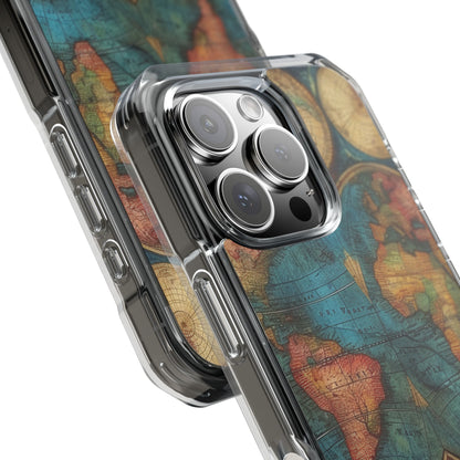Vintage World Map iPhone 16 - Impact Clear+