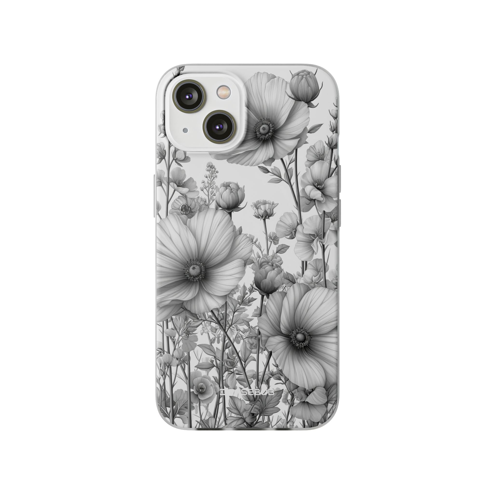 Monochrome Flora | Flexible Phone Case for iPhone