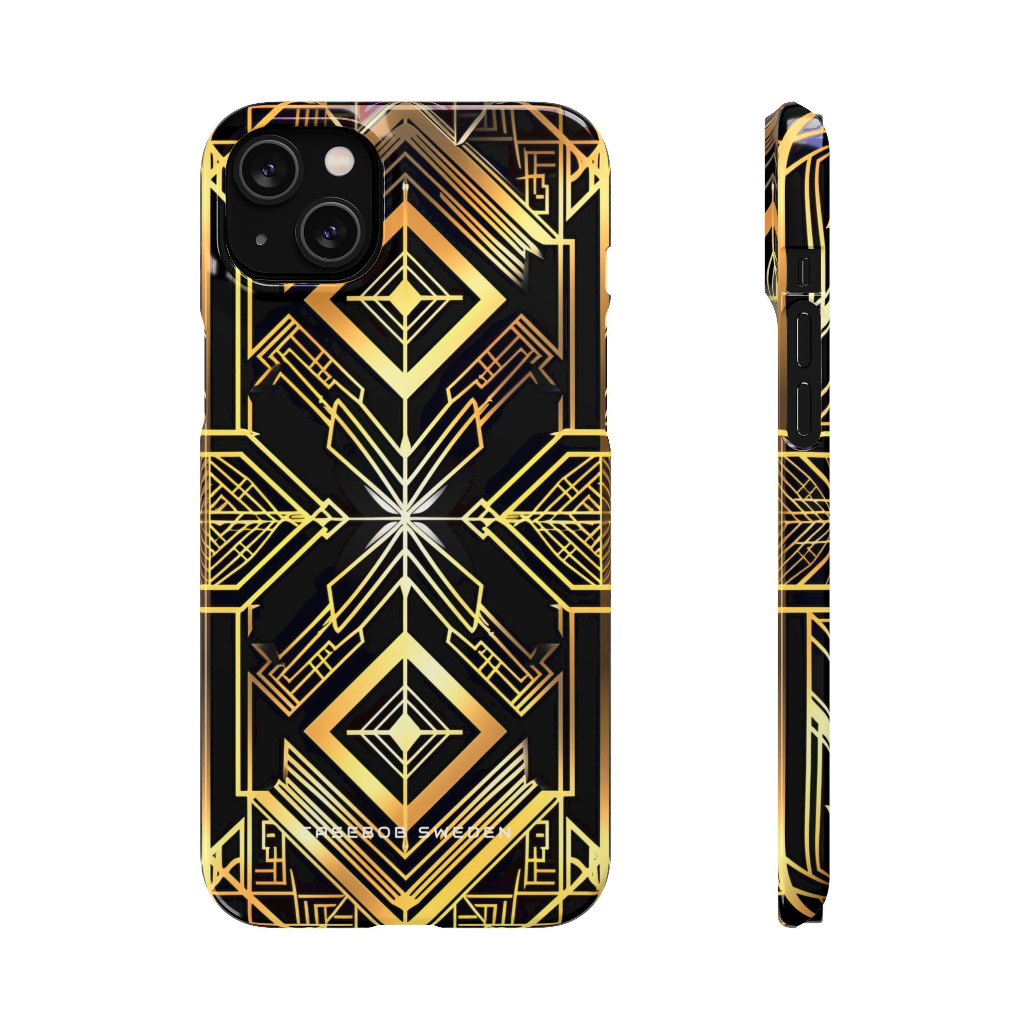 Golden Geometric Opulence iPhone 14 - Slim Phone Case