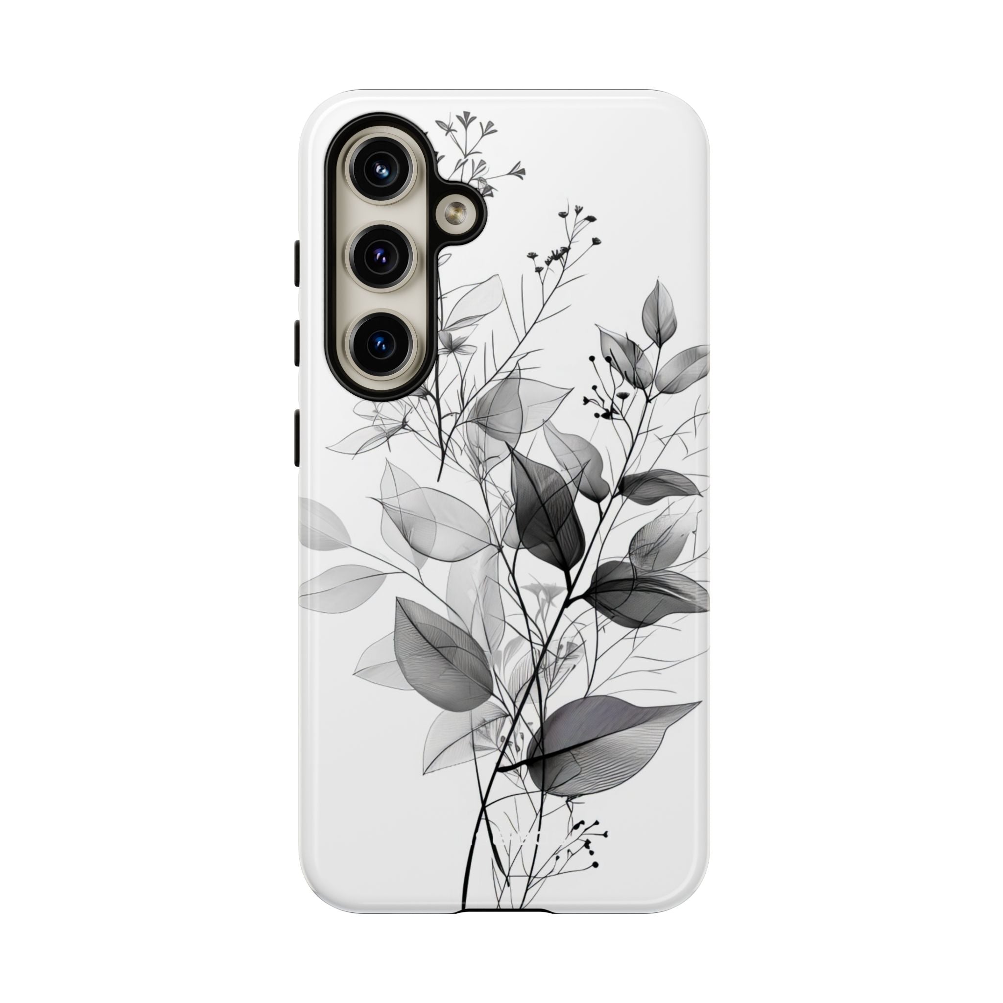 Veined Leaves Gray Samsung S24 Case - Tough