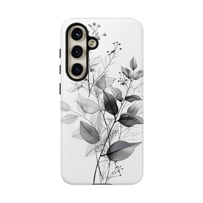Veined Leaves Gray Samsung S24 Case - Tough