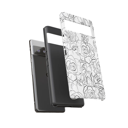 Intricate Rose Sketches - Google Pixel Case