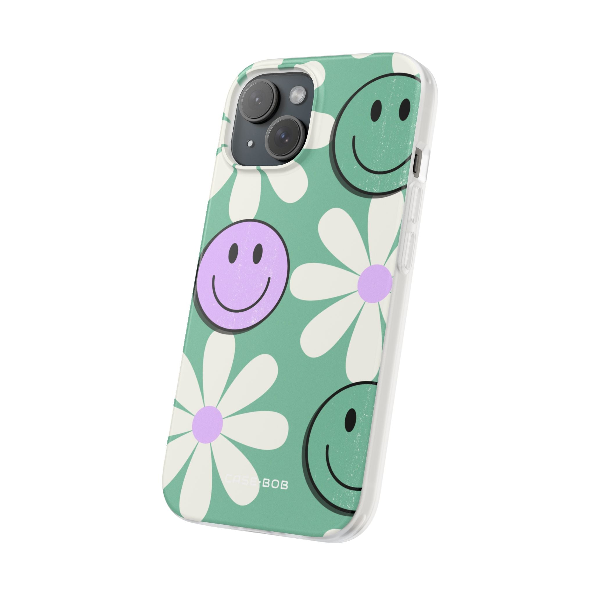 Smiley Daisy Glow iPhone 15 Case - Soft