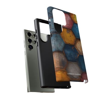 Rustic Geometric Tiles - Tough Samsung S23 Phone Case