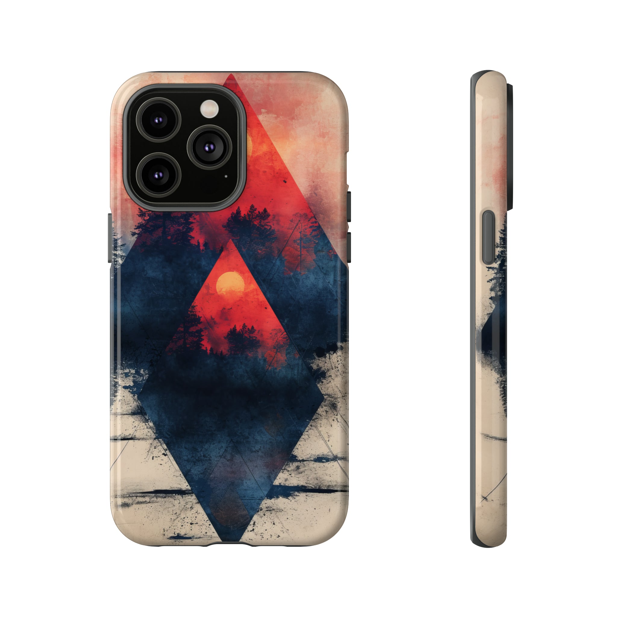 Pastel Triangle Forest Dusk - Protective Phone Case