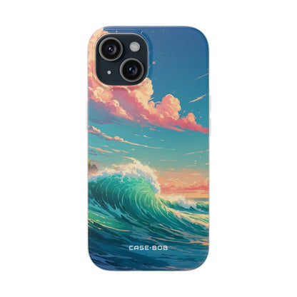 Turquoise Curl iPhone 15 Case - Soft