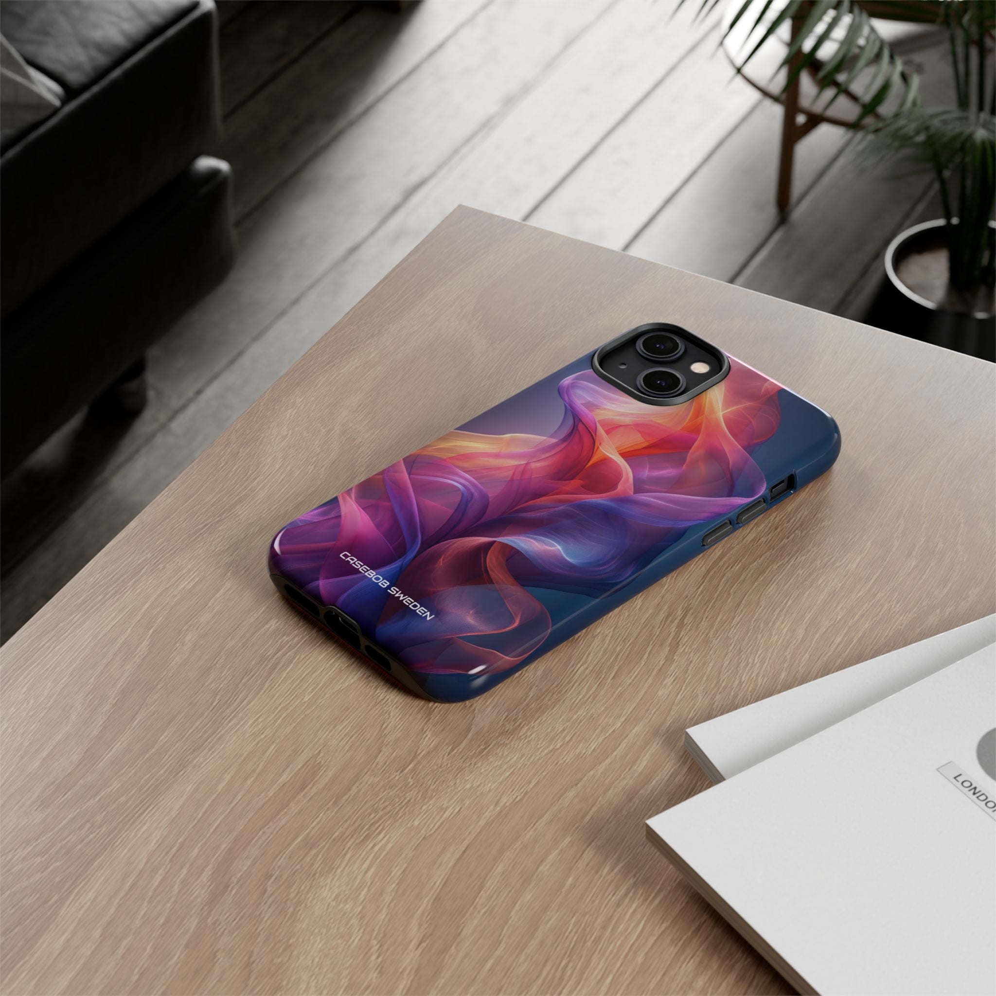 Violet Orange Flow - Tough iPhone 14 Phone Case