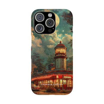 Vintage Moonlit Diner Fantasy iPhone 16 - Slim Phone Case