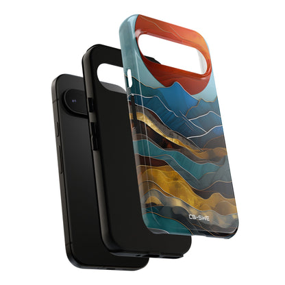 Sunset Geometry Waves - Google Pixel Case