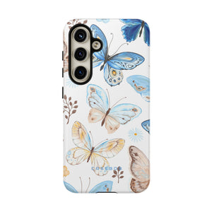 Flying Butterflies, Blue and Yellow iPhone case (Protective) - Protective Phone Case