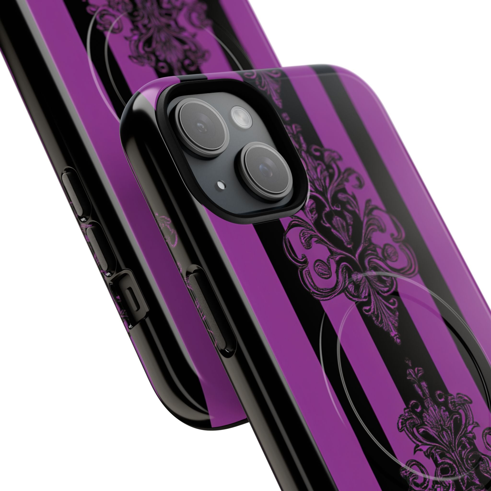 Damask Elegance Purple iPhone 15 Plus Case - Tough+