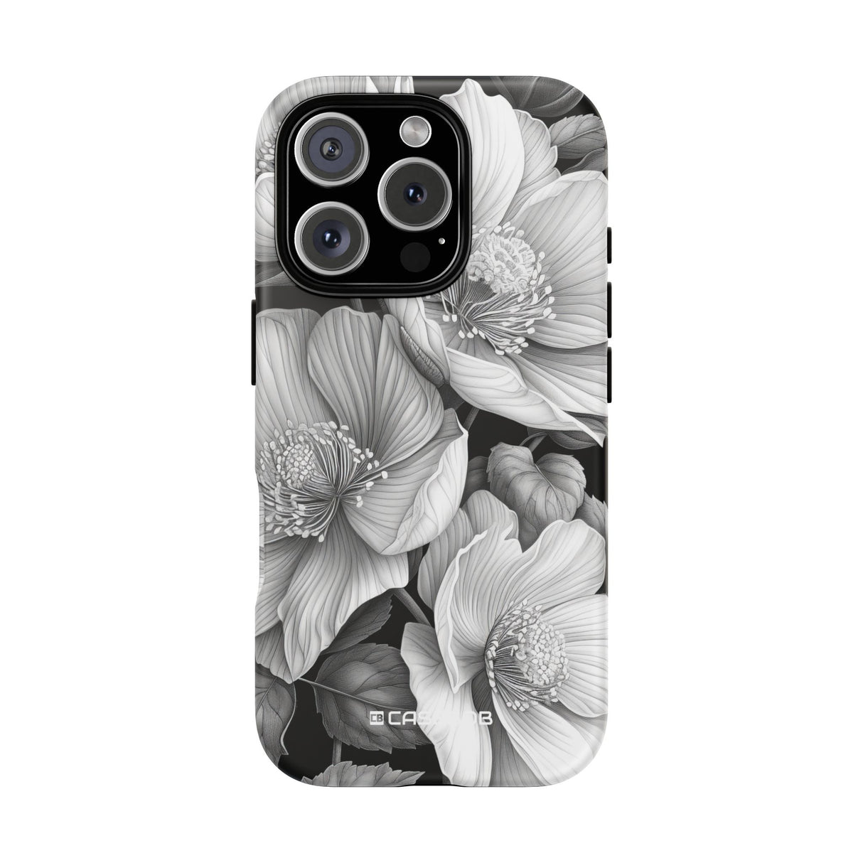 Elegant Monochrome Floral Art - for iPhone 16