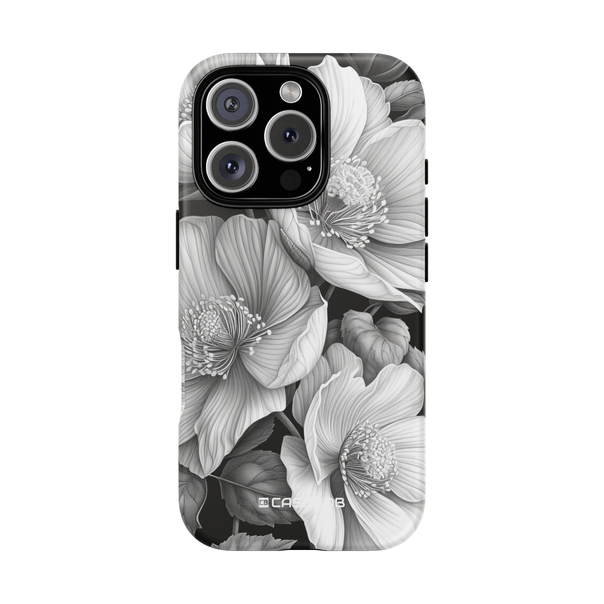 Elegant Monochrome Floral Art - for iPhone 16