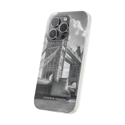 Tower Bridge Monochrome Architecture Study iPhone 15 - Flexi Phone Case