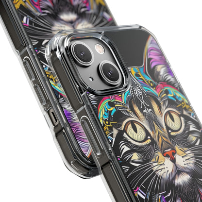 Psychedelic Cat Mirage iPhone Case - Impact