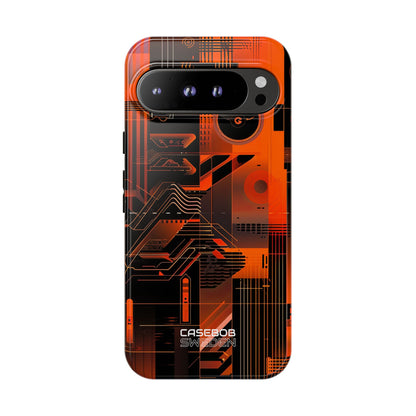 Orange Circuit Dreams Google Pixel 9 - Tough