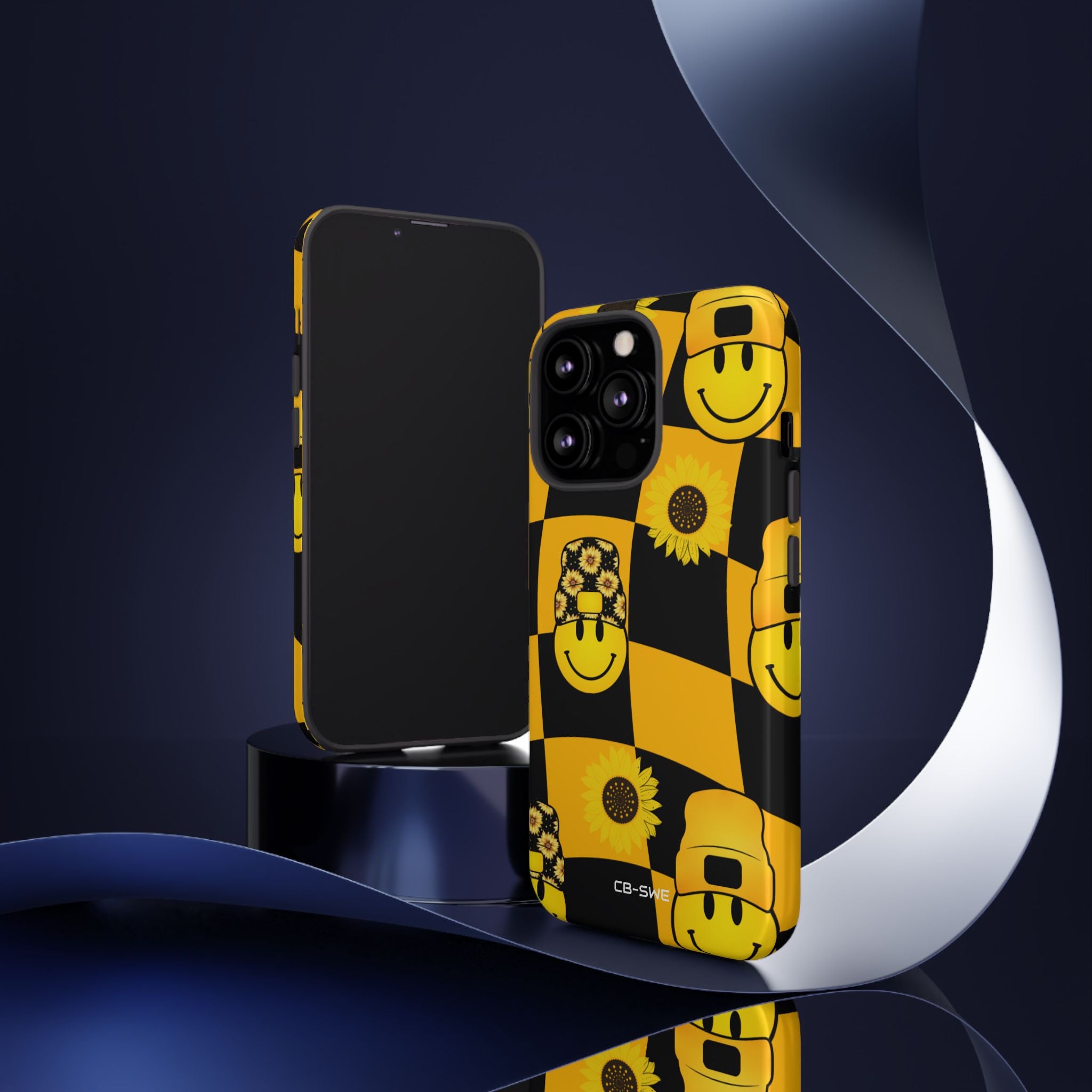 Joyful Checkered Smiles - iPhone Case