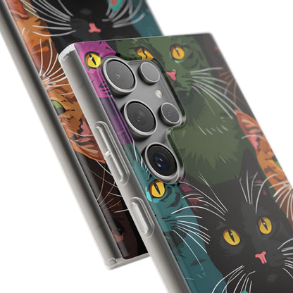 Teal Cat Grid Samsung S24 Ultra Case - Soft