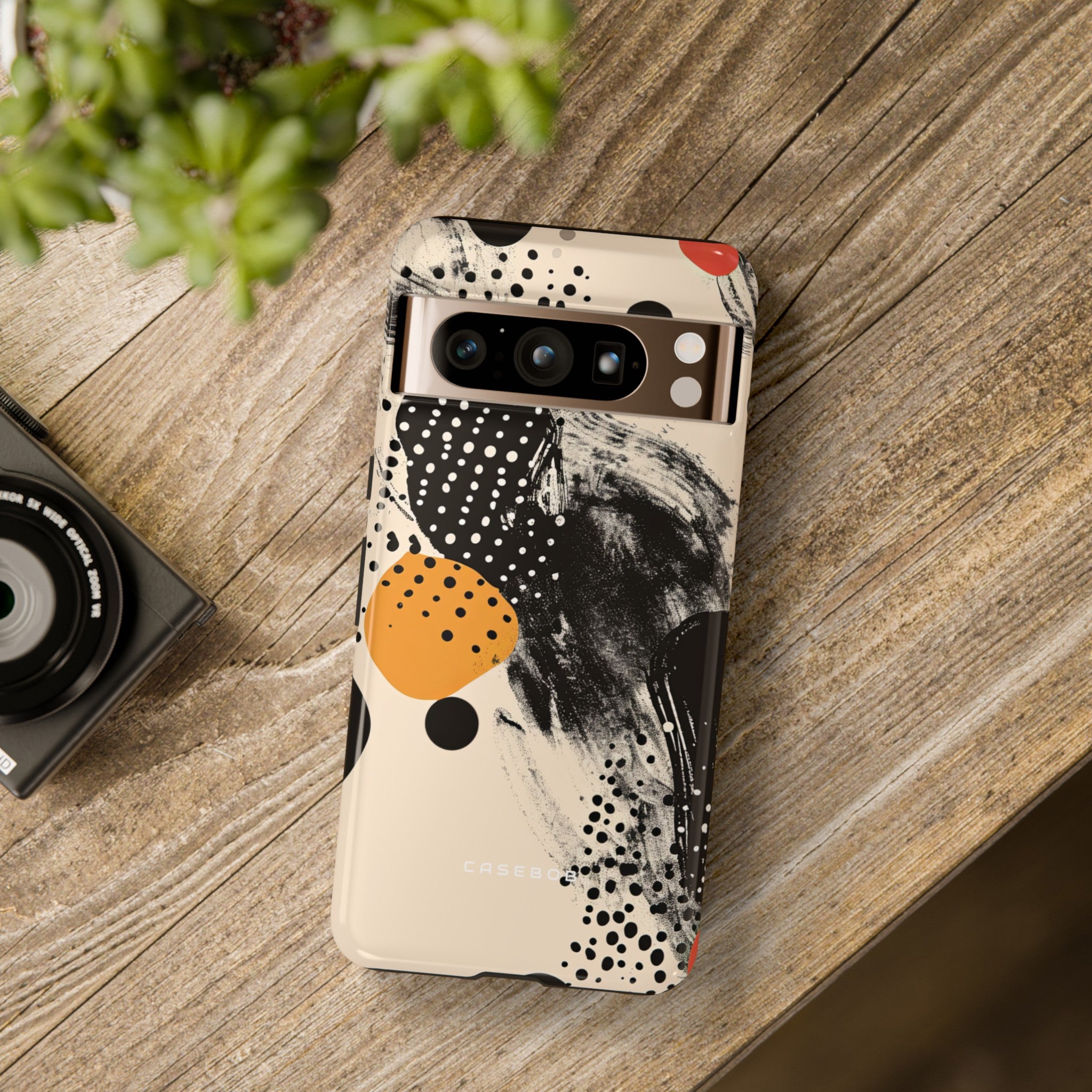 Black Dot Elegance - Protective Phone Case