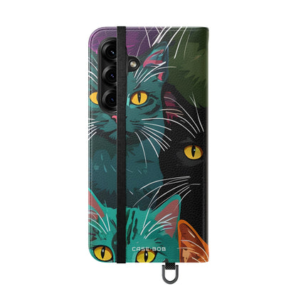 Cat Grid Neon - Samsung S25+ Case - Lompakko