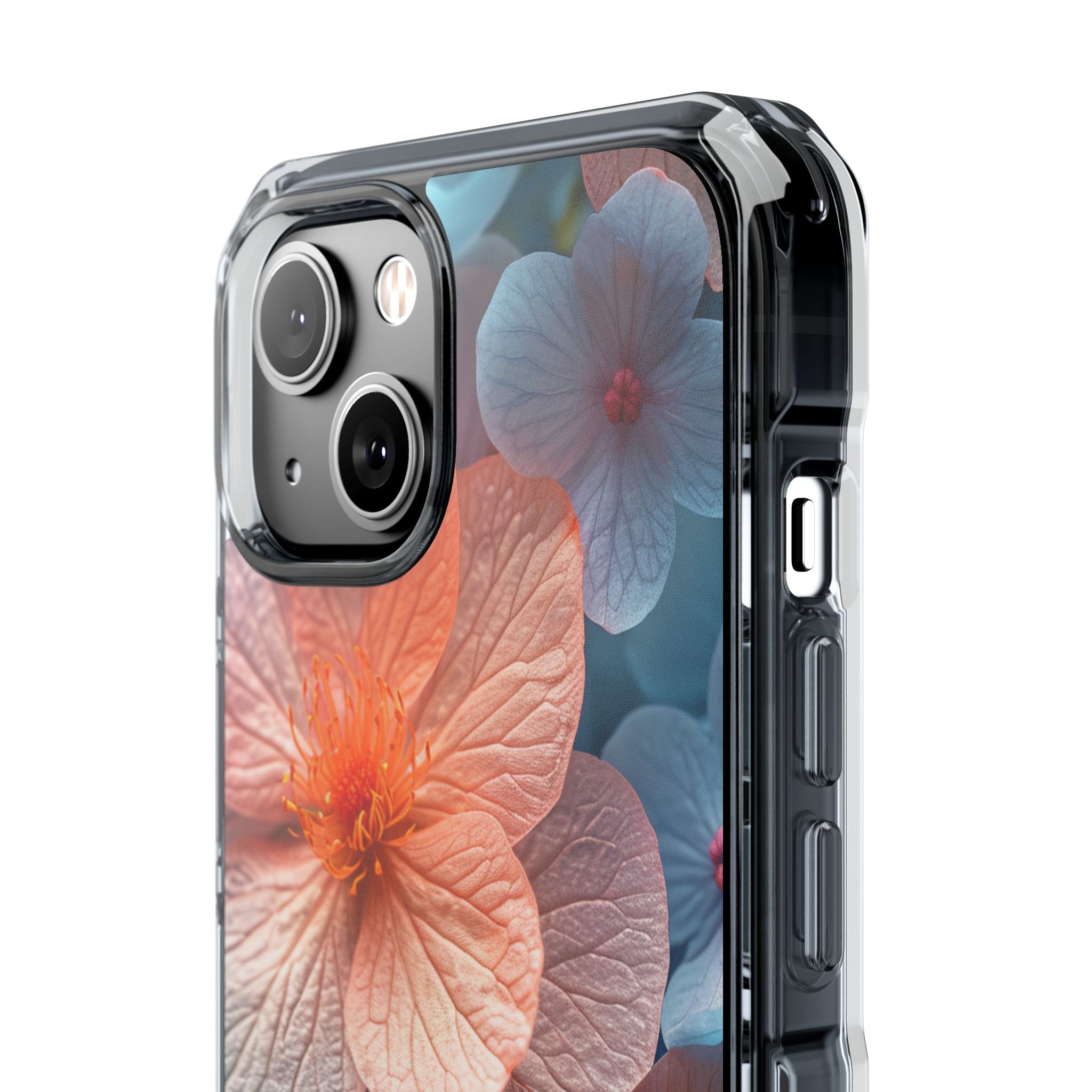 Peach Blossom Serenity - Clear Impact iPhone 14 Phone Case