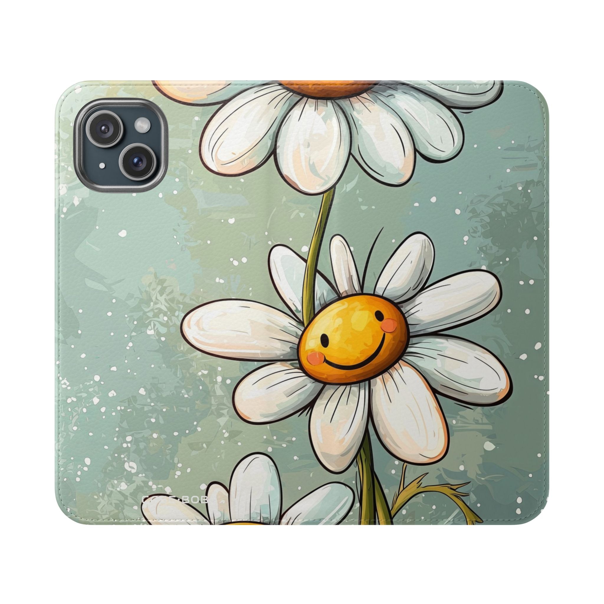 Smiling Daisies Burst - iPhone 15 Plus Case - Wallet