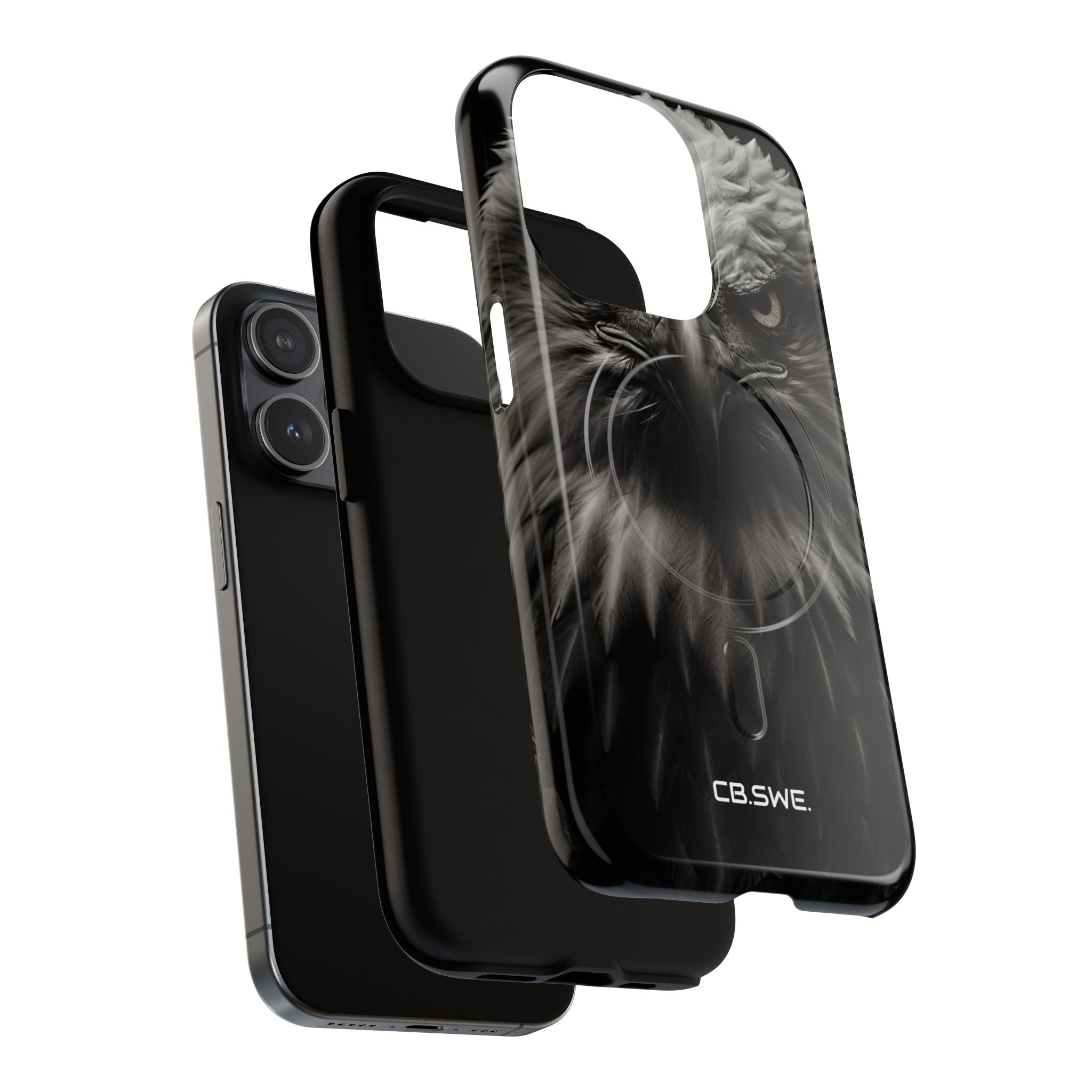 Intense Black and White Close-Up Eagle Head Art iPhone 15 - Tough+