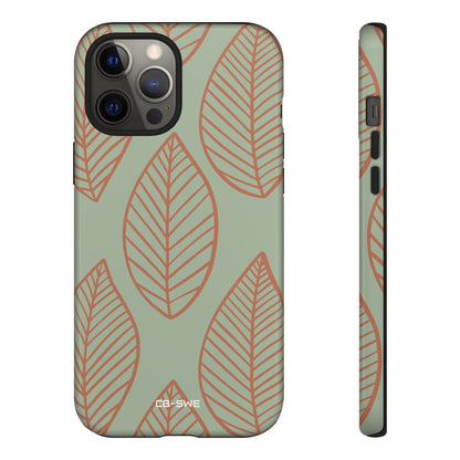 Mint and Orange Leaves - iPhone Case