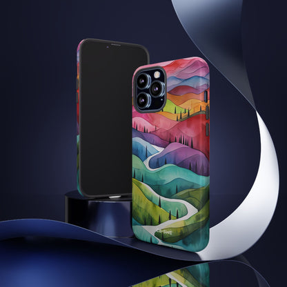 Whimsical Colorful Valleys - iPhone Case