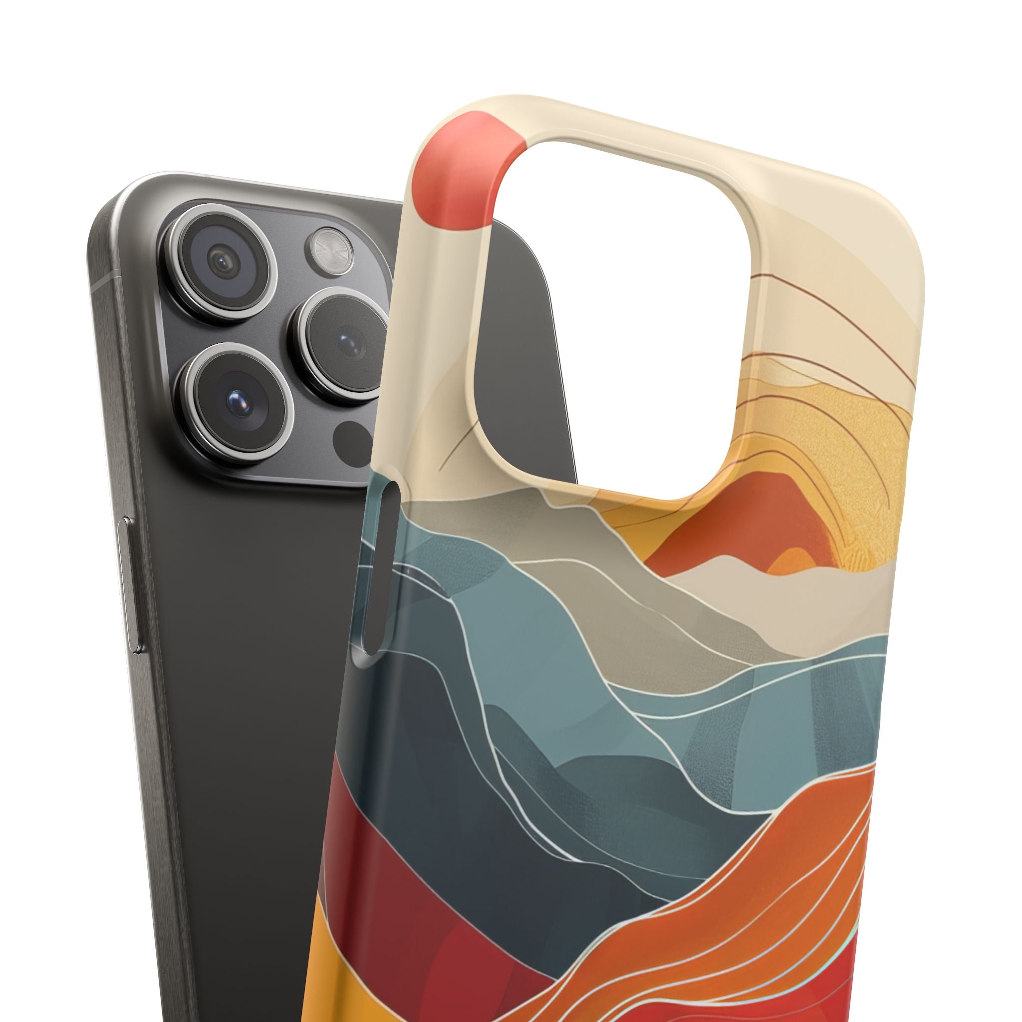 Harmonic Flow of Lines and Color iPhone 15 - Slim Phone Case