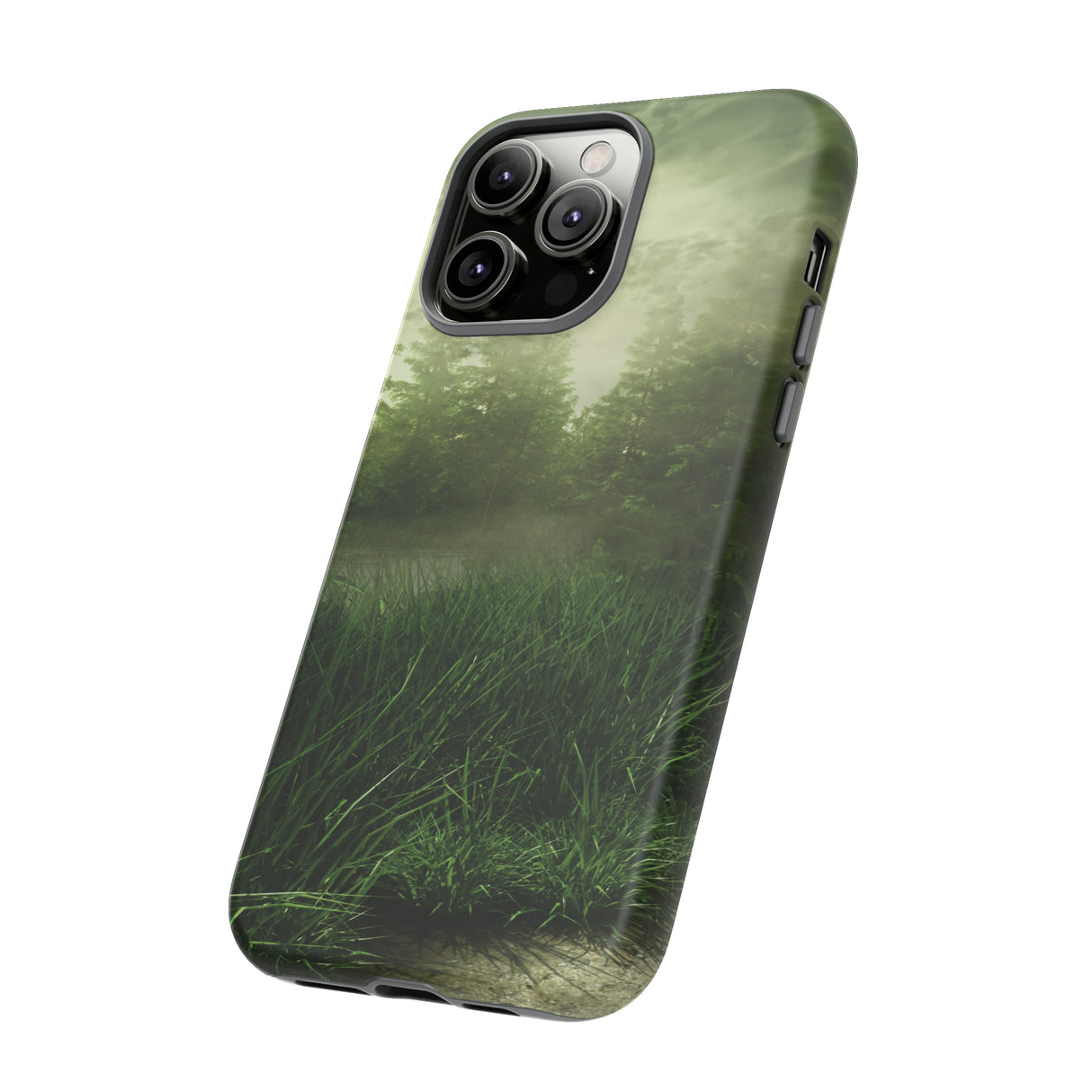 Foggy Green Landscape - Protective Phone Case