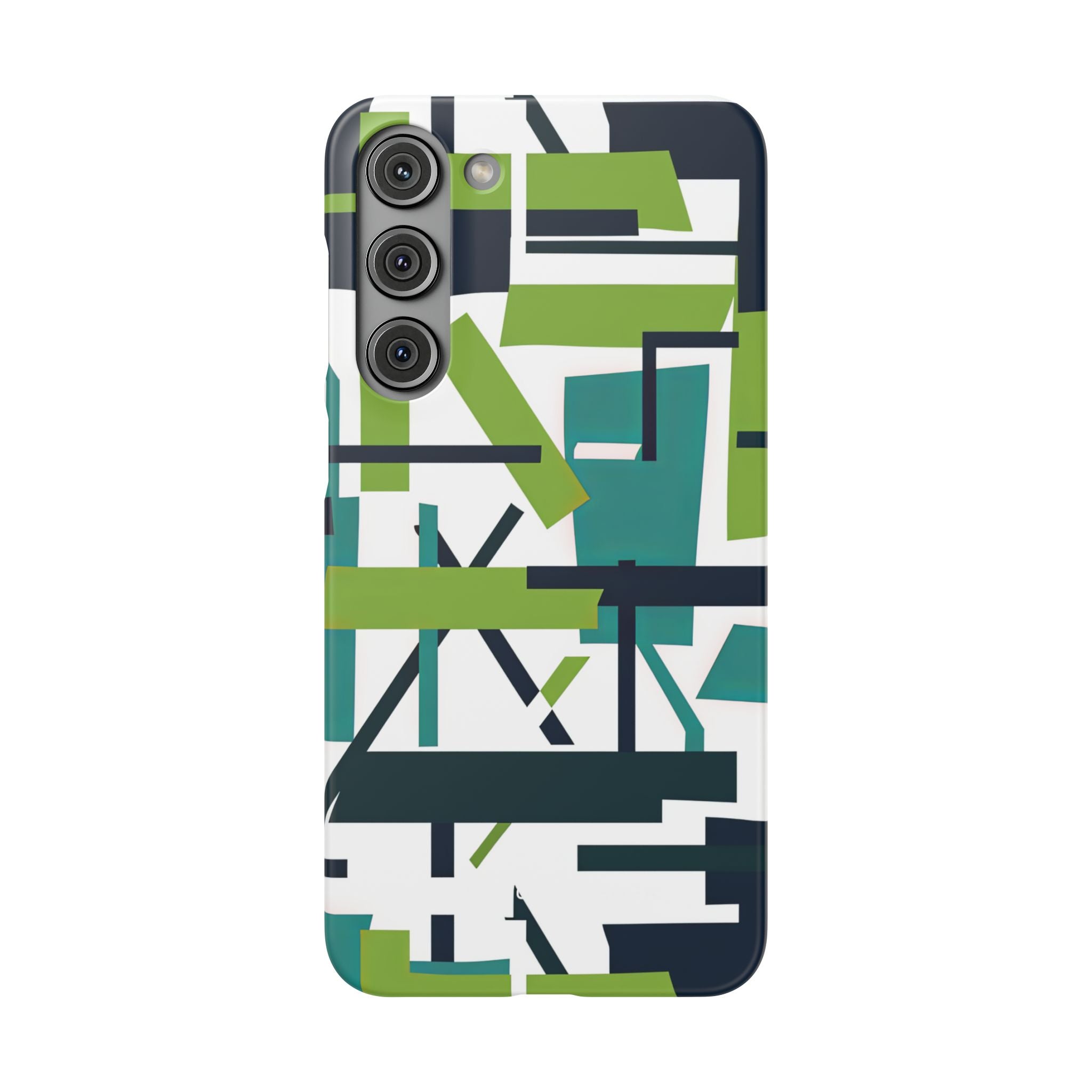 Green Geometry Glide Samsung S23 - Slim Phone Case