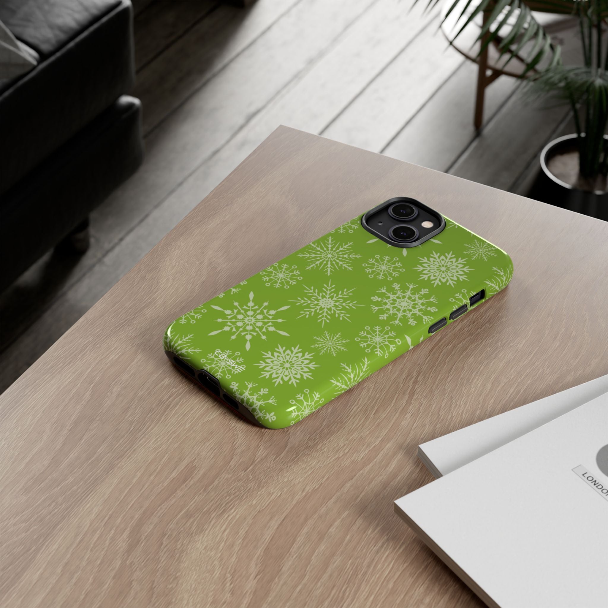 Snowflakes Dance Playfully - iPhone Case
