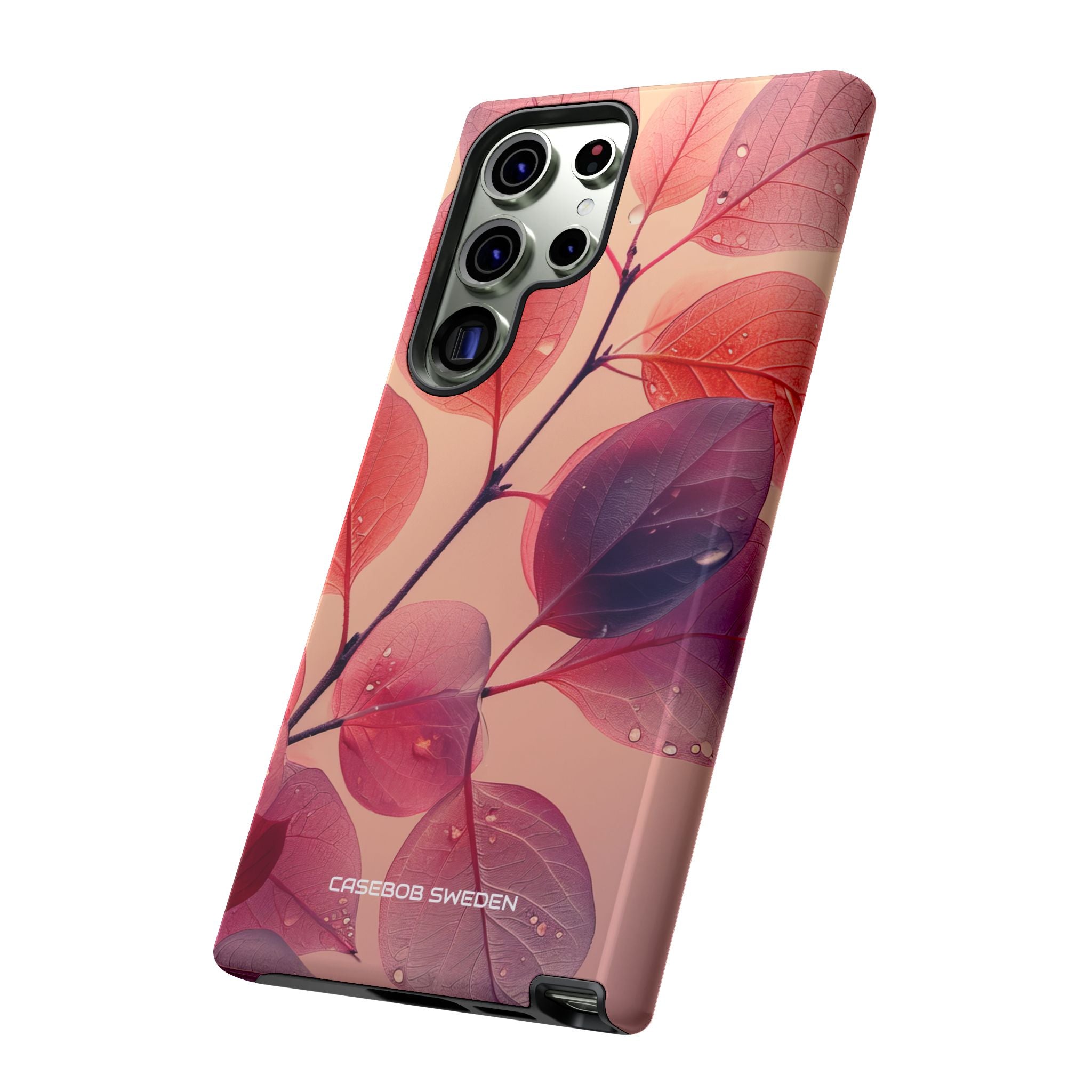 Pink Serenity Leaf Design - Tough Samsung S23 Phone Case