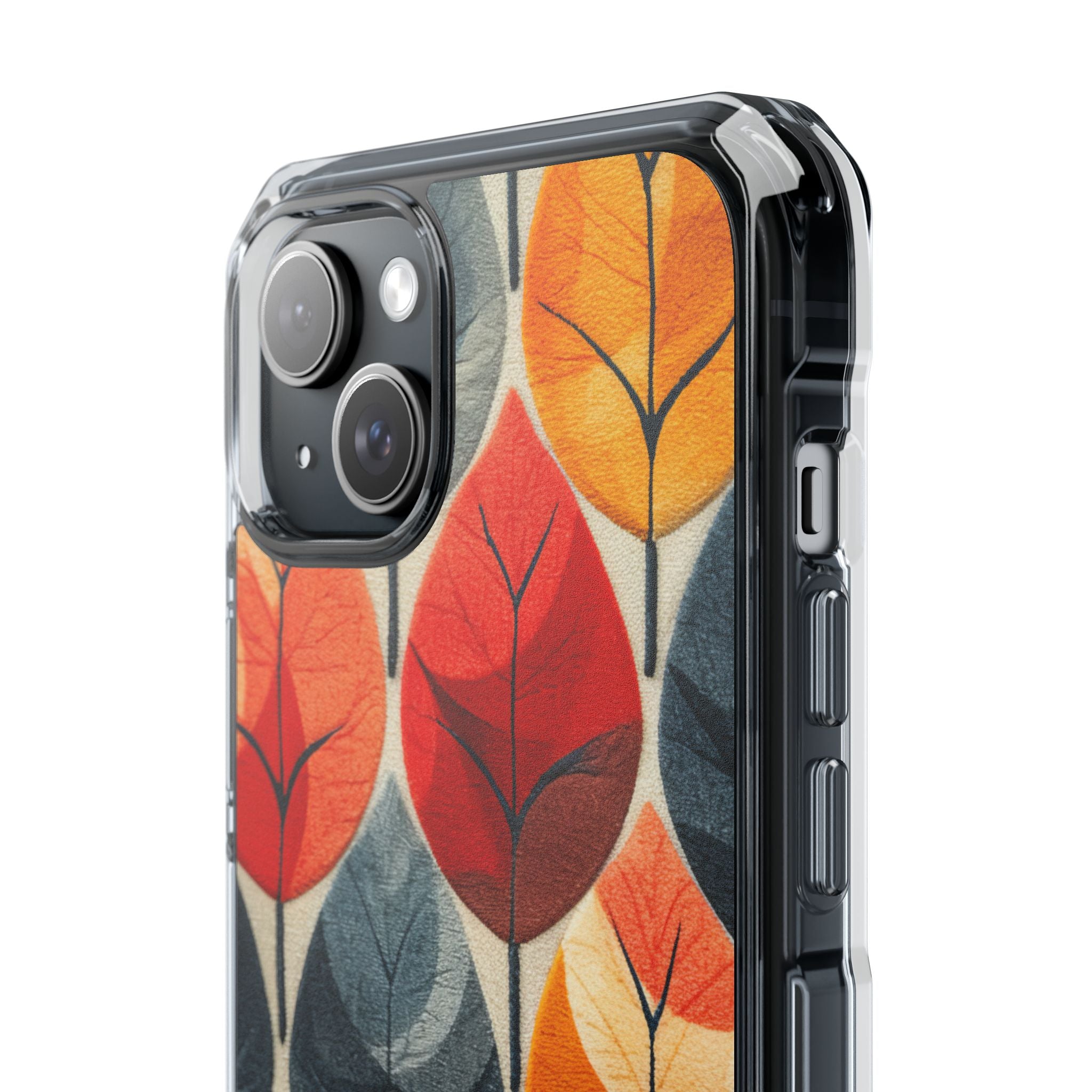 Autumn Leaf Design - Clear Impact iPhone 15 Phone Case