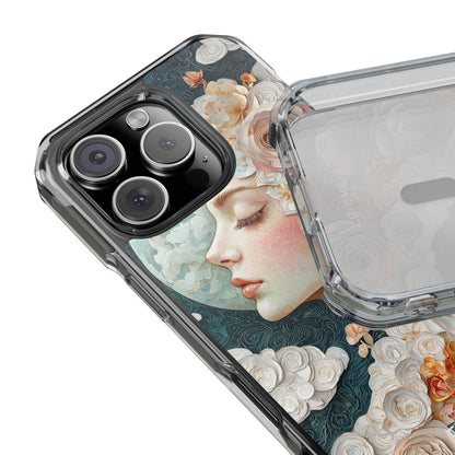 Moon Embraces Flowers iPhone Case - Impact